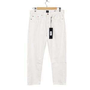 Edwin Hana Classic Straight Crop Button Fly Denim Jean White Noise Size 30 NWT
